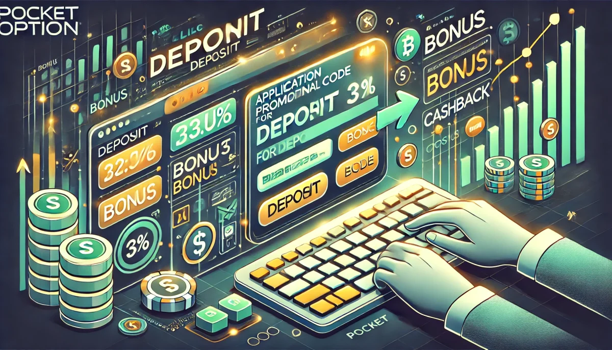 Применение промокода на депозит и пополнение Pocket Option